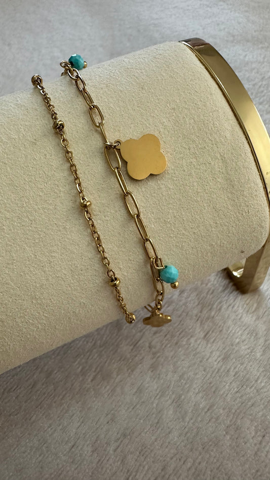 Bracelet double rang TRÈFLE